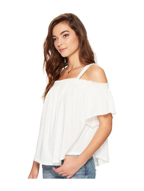 Free People We The Free Womens Ruffled Off-The-Shoulder Casual Top