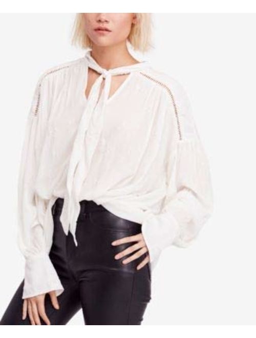 Free People | Wishful Moments Tie Neck Blouse | Ivory