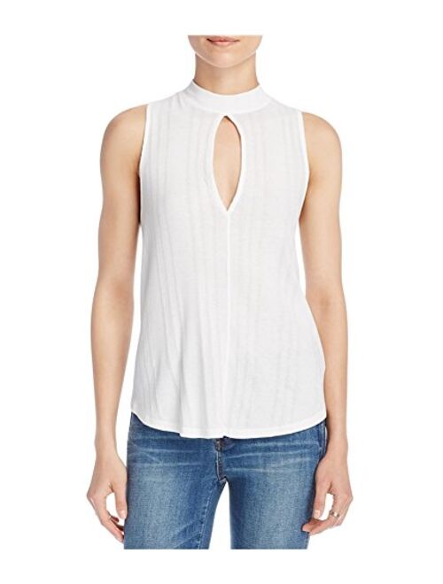 Free People We The Free Womens Faye Cut-Out Ribbed Blouse
