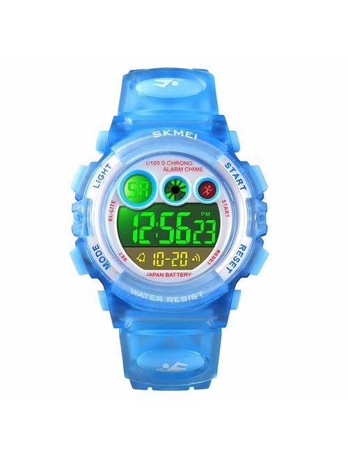 Kids Digital Sport Watch for Boys Girls, Kid Waterproof Electronic Multi Function Casual Outdoor Watches, 7 Colorful LED Luminous Alarm Stopwatch Wristwatch