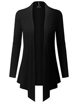 BH B.I.L.Y USA Women's Open Front Drape Hem Lightweight Cardigan