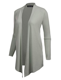 BH B.I.L.Y USA Women's Open Front Drape Hem Lightweight Cardigan