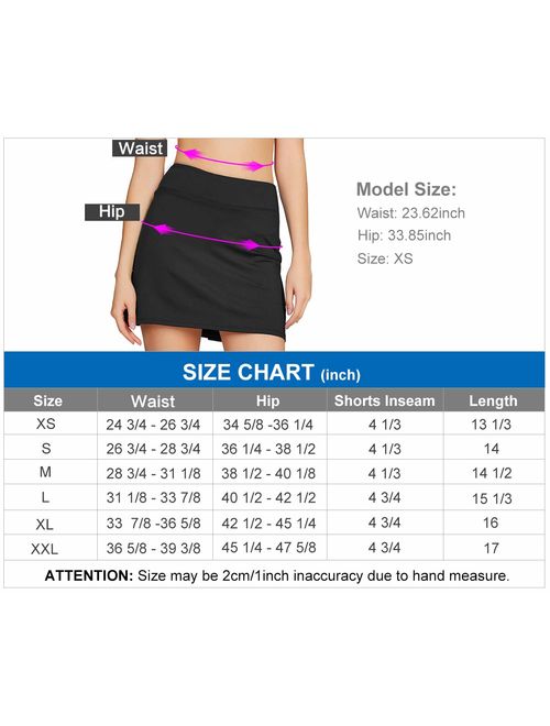 Cityoung Women's Casual Pleated Tennis Golf Skirt with Underneath Shorts Running Skorts