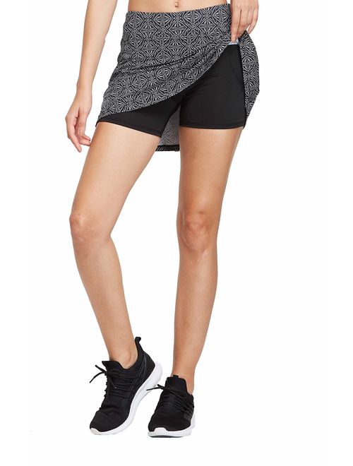 Cityoung Women's Casual Pleated Tennis Golf Skirt with Underneath Shorts Running Skorts