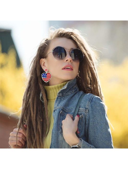 Statement Drop Earrings - Bohemian Beaded Round Dangle Earrings Gift for Women