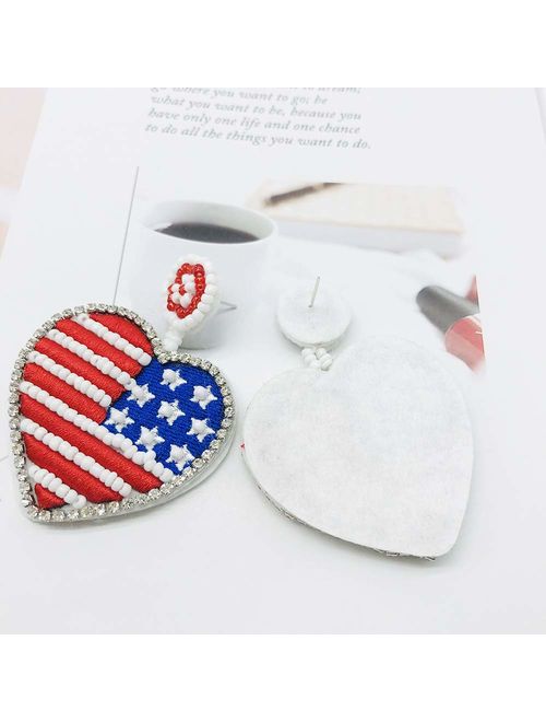 Statement Drop Earrings - Bohemian Beaded Round Dangle Earrings Gift for Women