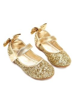 YING LAN Girl Mary Jane Bowknot Slip-on Ballerina Flat Dress Princess Shoes