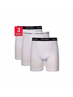 Mens 3 Pack Logo Cotton Solid Elastic Waist Stretch Boxer Briefs