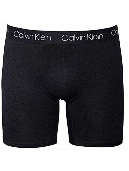 Calvin Klein Mens 3 Pack Logo Cotton Solid Elastic Waist Stretch Boxer Briefs