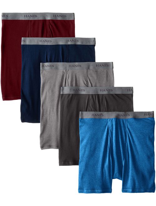 Hanes Ultimate Men's Cotton Solid 5-Pack Fashion Boxer Briefs