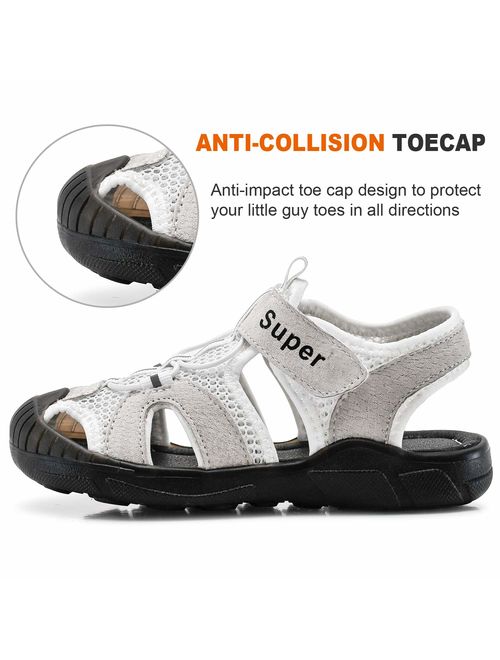 SKOEX Toddler Boys Closed Toe Water Outdoor Sports Sandals