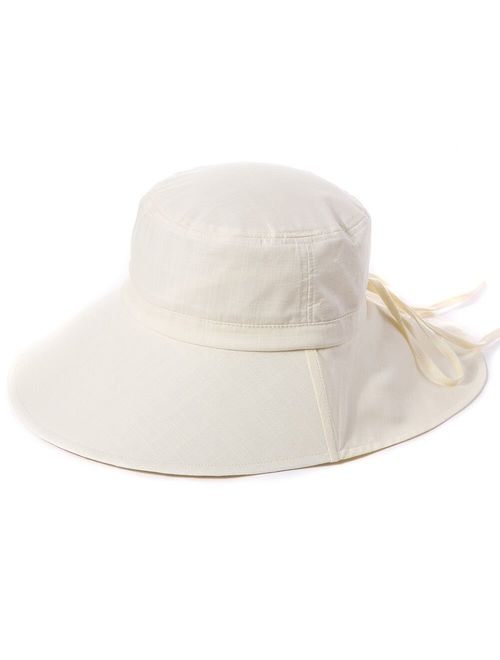 Comhats Womens Summer Flap Cover Cap Cotton UPF 50+ Sun Shade Hat with Neck Cord