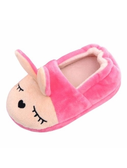 Beeliss Toddler Girls Slippers Cartoon Plush Warm Shoes