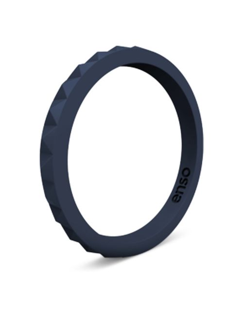 Enso Rings Pyramid Stackable Silicone Rings Premium Fashion Forward Stackable Silicone Ring - Don't Be Fooled by Competitors - Multiple Matching Colors - Lifetime Quality