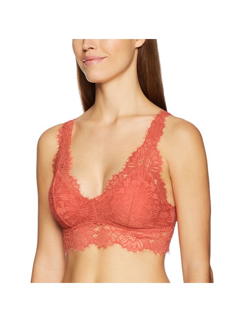 Amazon Brand - Mae Women's Plunge Eyelash Lace Bralette (for A-C cups)