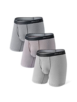 Men's 4 Pack Underwear Micro Modal Dual Pouches Trunks with Fly
