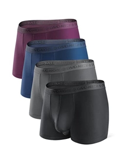 Men's 4 Pack Underwear Micro Modal Dual Pouches Trunks with Fly