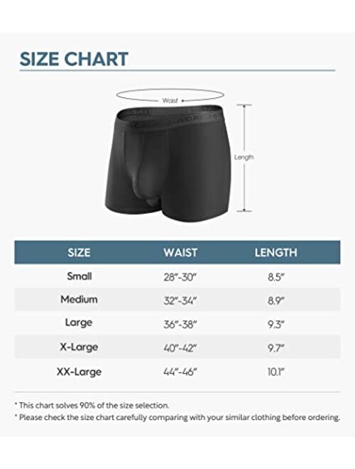 DAVID ARCHY Men's Dual Pouch Underwear Micro Modal Trunks Separate Pouches with Fly 4 Pack