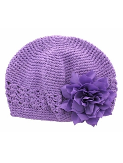My Lello Little Girl's Crochet Beanie Hat with Flower