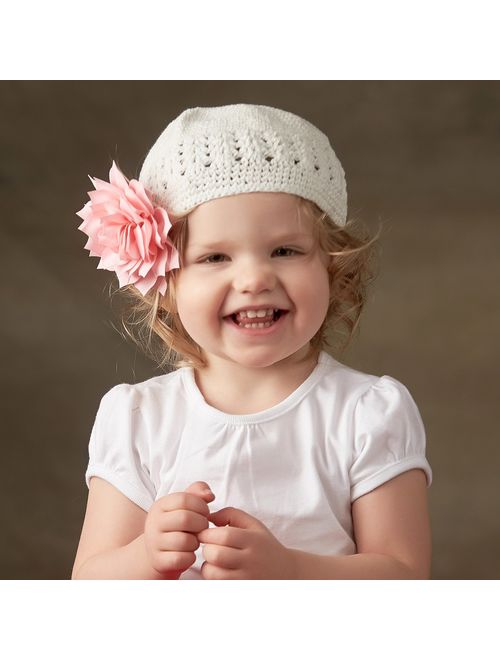 My Lello Little Girl's Crochet Beanie Hat with Flower