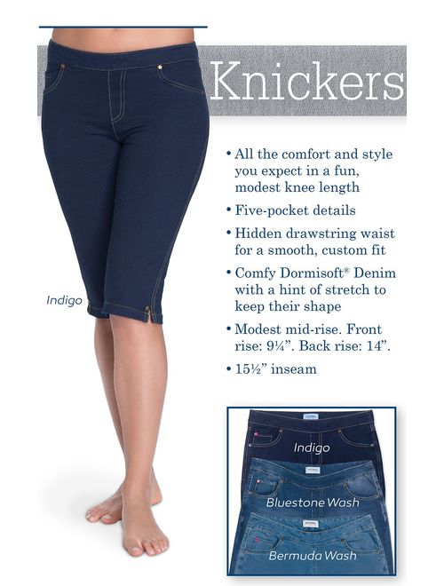 PajamaJeans Bermuda Shorts for Women - Capri Jeggings