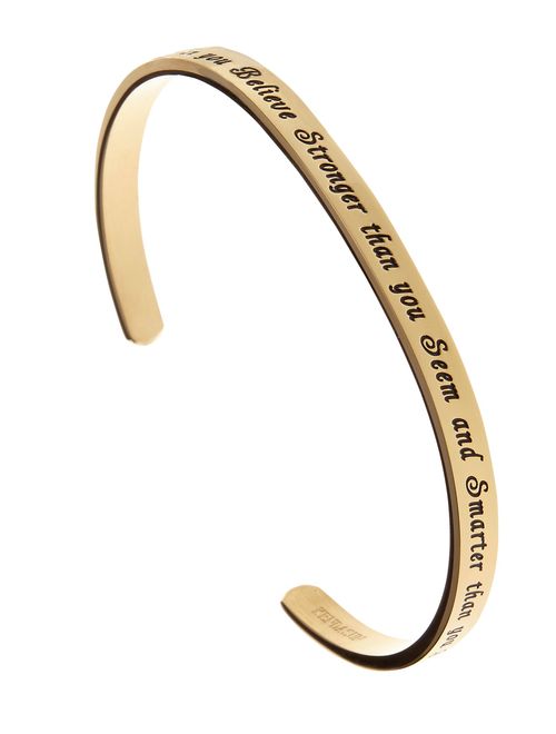 Kendasun Jewelry You are Braver Than You Believe Stronger Than You Seem and Smarter Than You Think Cuff Bangle Bracelet