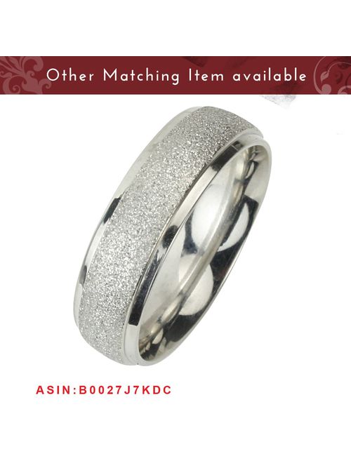 Dahlia Stainless Steel Sparkle 3.8mm Band Ring - Women