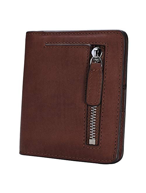 AINIMOER Small Leather Wallet for Women Ladies Credit Card Holder RFID Blocking Women's Mini Bifold Pocket Purse 