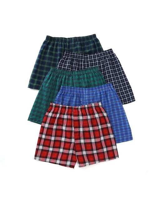 Fruit of the Loom Men's Woven Tartan and Plaid Boxer Multipack