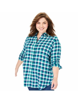 Women's Plus Size Classic Flannel Shirt