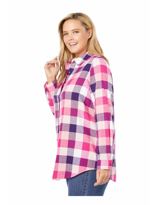 Woman Within Women's Plus Size Classic Flannel Shirt