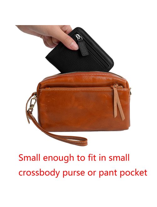 YALUXE Genuine Leather Wallet Women's RFID Blocking Small Compact Ladies Mini Purse with ID Window