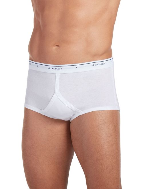 Jockey Men's Cotton Solid Underwear Classic Full Rise Brief - 6 Pack