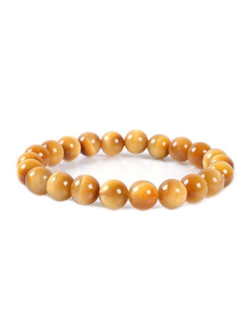 Justinstones 8mm Round Beads Stretch Bracelet 7 Inch Unisex