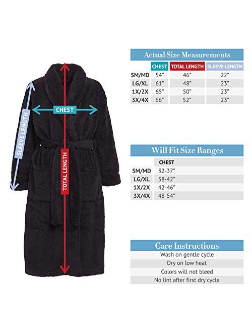 Alexander Del Rossa Women's Plush Fleece Robe, Warm Long Hair Shaggy Bathrobe
