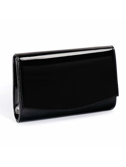 Women Patent Leather Wallets Fashion Clutch Purses,WALLYN'S Evening Bag Handbag Solid Color