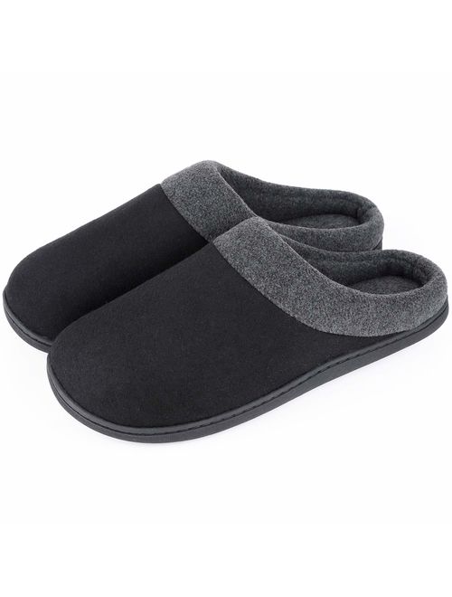 Breathable Indoor Shoes HomeIdeas Womens Woolen Fabric Memory Foam Anti-Slip House Slippers