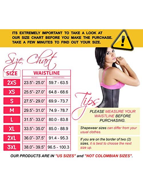 LadySlim by NuvoFit Lady Slim Fajas Colombiana Latex Waist Trainer/Cincher/Trimmer/Corset Weight Loss Shaper