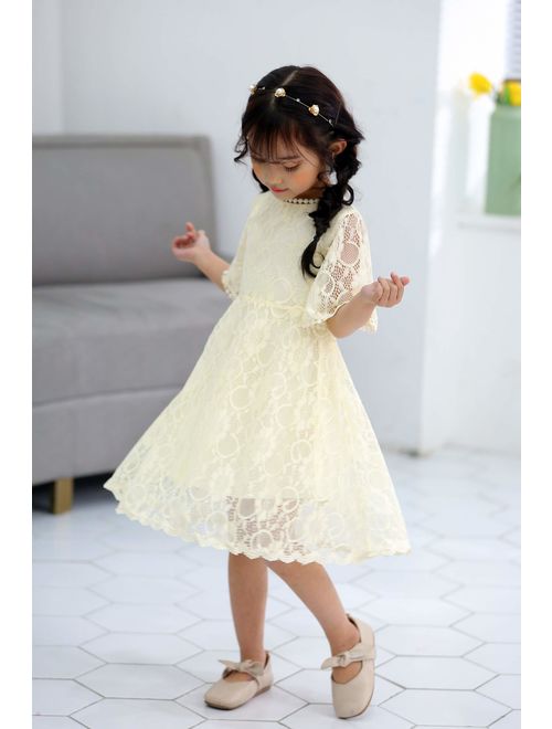 Youwon Flower Girls Dress Lace Dress Vintage Country Wedding Party Dress 2-6 7-16