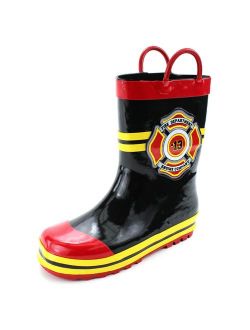 Fireman Firefighter Boys Girls Costume Style Rain Boots (Toddler/Little Kid)