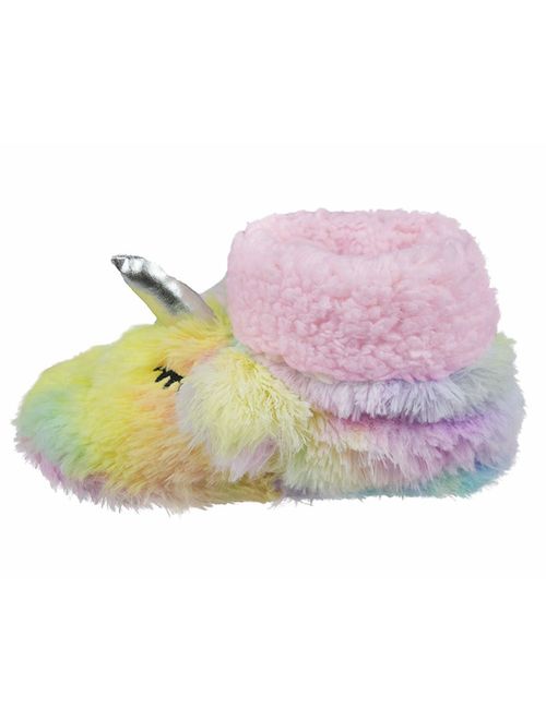 Tirzrro Girls/Kids Cute Unicorn Slippers with Warm Plush Fleece Indoor Outdoor Slip-on Booties