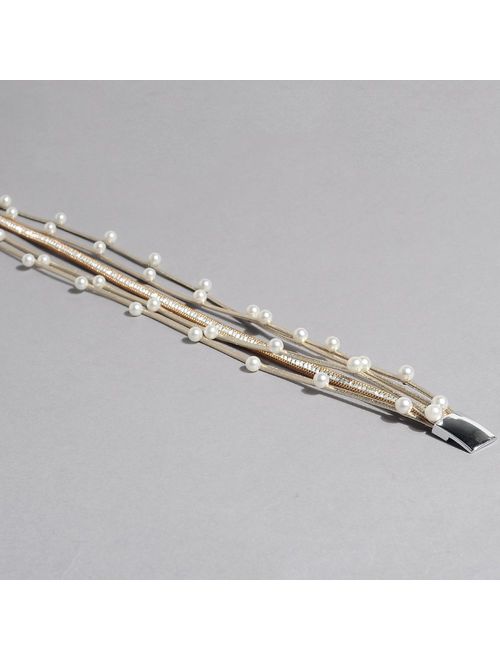 Artilady wrap Pearl Leather Bracelet for Women