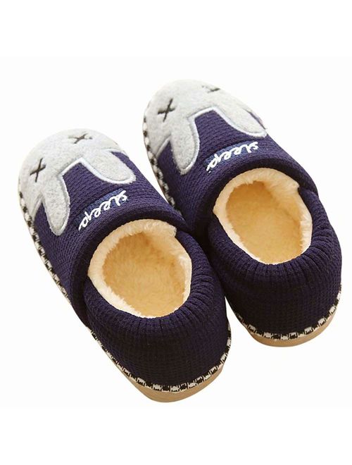 Cute Animal Memory Foam Slide Slippers Boots Non Slip Boys Girls Little Kids Toddler House Shoes