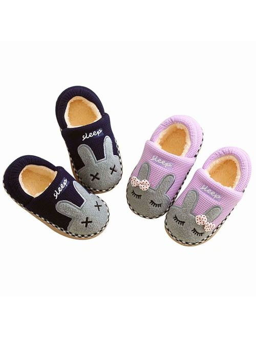 Cute Animal Memory Foam Slide Slippers Boots Non Slip Boys Girls Little Kids Toddler House Shoes