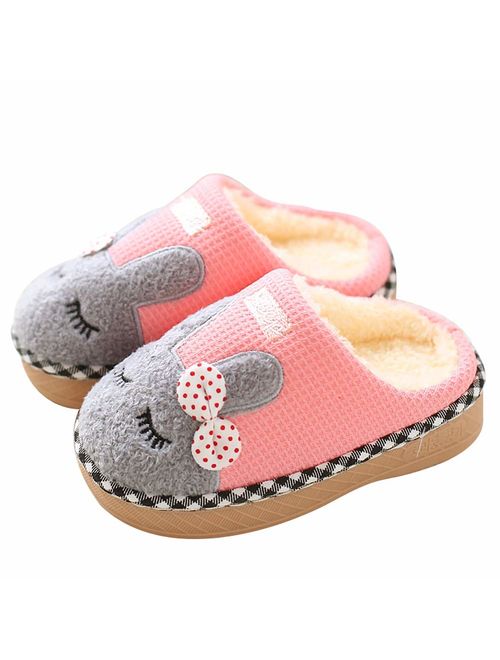 Cute Animal Memory Foam Slide Slippers Boots Non Slip Boys Girls Little Kids Toddler House Shoes 