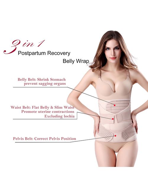 ChongErfei Postpartum Support Recovery Belly Wrap Waist/Pelvis Belt Body Shaper Postnatal Shapewear