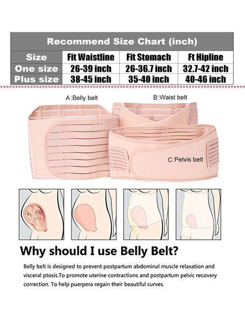 ChongErfei Postpartum Support Recovery Belly Wrap Waist/Pelvis Belt Body Shaper Postnatal Shapewear