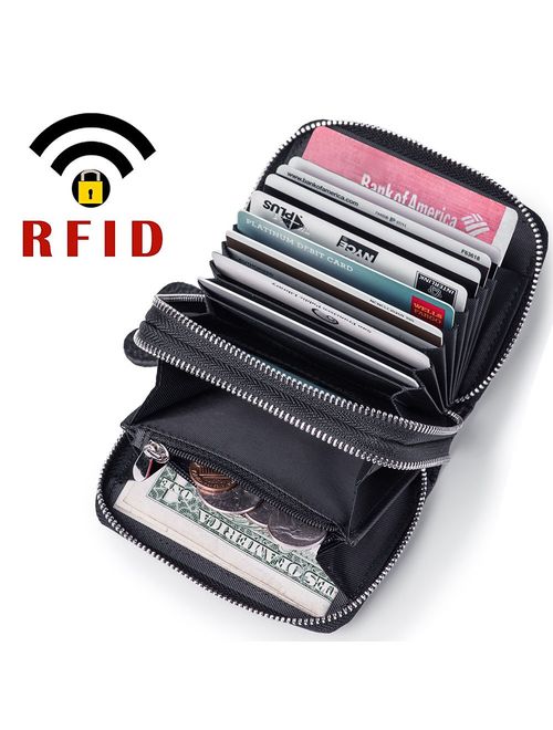 RFID Blocking Leather Wallet for Women,Excellent Women's Genuine Leather Credit Card Holder