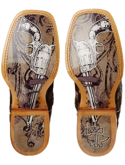 Tin Haul Shoes Men's Gun Metal Check Western Boot
