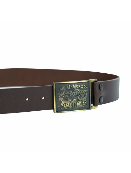 Levi's Men's Leather Belt With Plaque Buckle